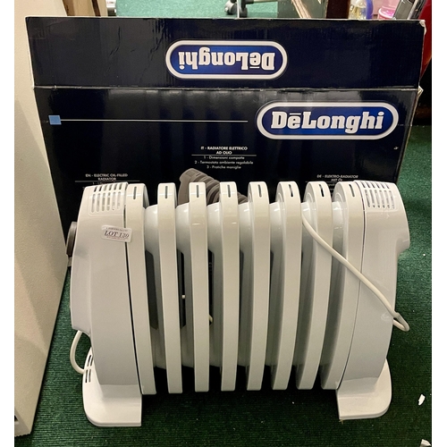 130 - BOXED DELONGHI MEDIUM OIL FILLED RADIATOR - WHITE