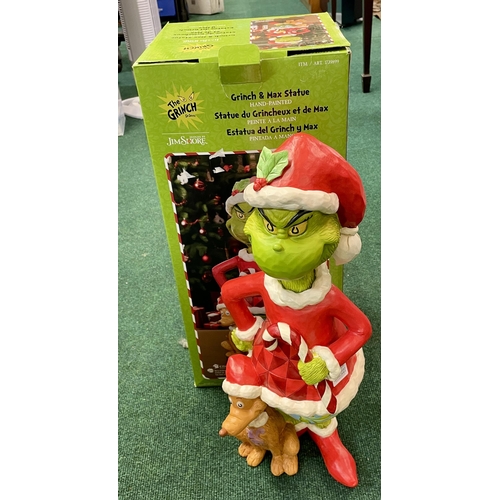 221 - BOXED GRINCH AND MAX STATUE