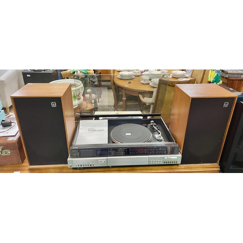 308 - A SONY HMK7000 STEREO SYSTEM AND A PAIR OF WHARFEDALE LINTON XP2 SPEAKERS