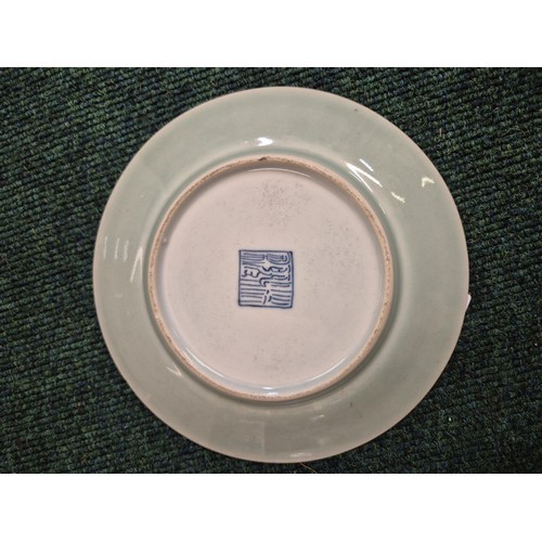 441 - 2 X 19TH C. CHINESE CANTON PLATES, THE LARGEST 20.3CM DIAMETER