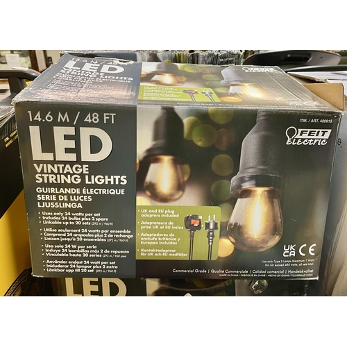 123 - BOXED FEIT ELECTRIC 48FT LED VINTAGE STRING LIGHTS WITH BULBS