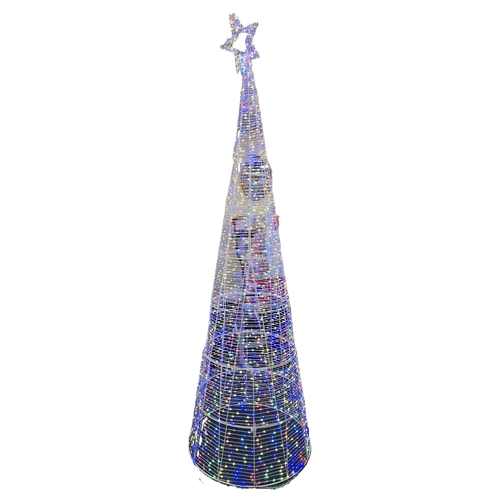 114 - 10FT/3M LED COLOUR CHANGING CONE TREE10ft (3m) with 2000 LED lights -STAR TO TOP DAMAGED