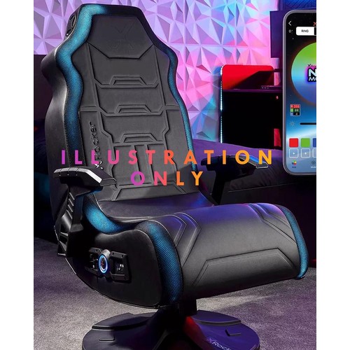 100 - X-ROCKER AURORA PEDESTAL RGB GAMING CHAIR WITH POWER LEAD