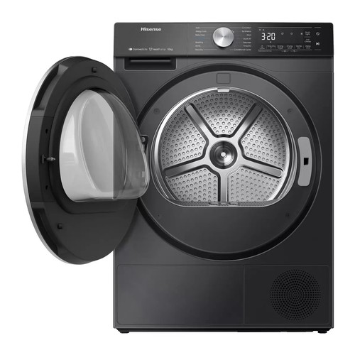 84 - HISENSE DH5S102BB 10KG HEAT PUMP DRYER IN BLACK - A+++, 10kg Capacity, HeatPump Technology, Freestan... 