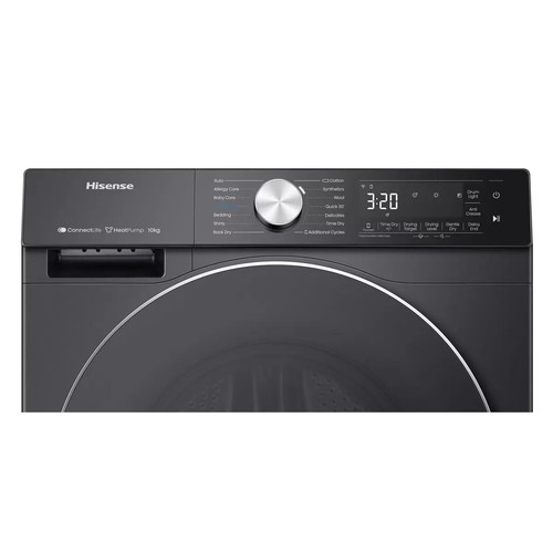 84 - HISENSE DH5S102BB 10KG HEAT PUMP DRYER IN BLACK - A+++, 10kg Capacity, HeatPump Technology, Freestan... 