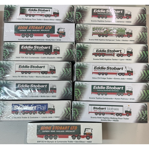 284 - ATLAS EDITIONS MODEL CARS: EDDIE STOBART MODELS - Atlas Editions 4649138 Volvo FH Skeletal Trailer w... 