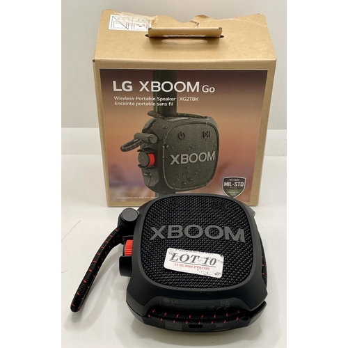 10 - BOXED X-BOOM GO WIRELESS WATERPROOF PORTABLE SPEAKER - XG2TBK