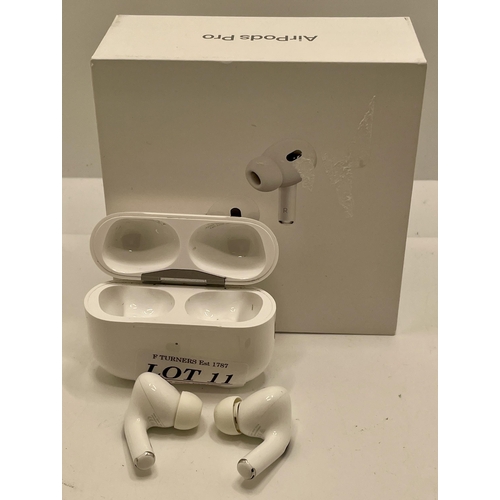 11 - BOXED PAIR OF APPLE AIR POD PROS 2ND GEN WITH CHARGING CASE, WITH APPLE LIGHTNING CABLE AND EXTRA BU... 