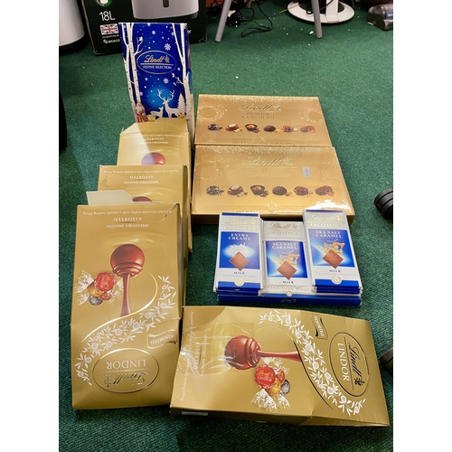 24 - QTY OF MIXED LINDT CHOCOLATES INC. 2 X BOXED LINDT PRALINES, LARGE QUANTITY LINDORS, QTY LINDT SEA S... 