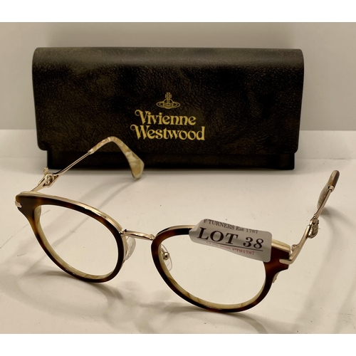 38 - PAIR OF VIVIENNE WESTWOOD SPECTACLE FRAMES - VW1034 WITH ORIGINAL WESTWOOD LEATHER CASE