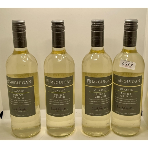 7 - 4 X BOTTLES OF MCGUIGAN CLASSIC PINOT GRIGIO WHITE WINE