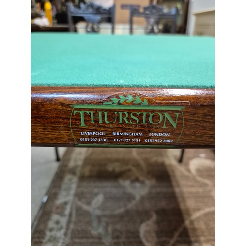 316 - A MODERN THURSTON FOLDING CARD TABLE IN GREEN