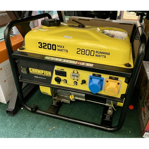 264 - CHAMPION PORTABLE PETROL GENERATOR 3200 MAX WATTS (GOOD COMPRESSION)