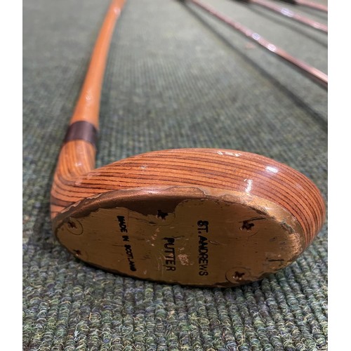 55 - 3 MACGREGOR VIP WOODS TOGETHER WITH 2 WITH COVERS TOGETHER WITH A HALLEY LONDON AND ST.ANDREWS WOODE... 