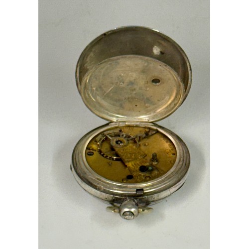 453A - A SILVER OPEN FACED POCKET WATCH H/M CHESTER 1858 TOGETHER WITH A SILVER AC & CO POCKET WATCH MARKED... 