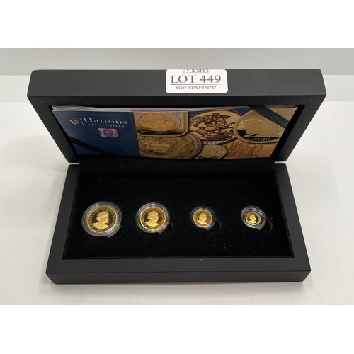 449 - 2021 QUEENS 95TH BIRTHDAY 24 CARAT GOLD SOVEREIGN PRESTIGE SET, ONE EIGHTH SOVEREIGN, QUARTER SOVERE... 