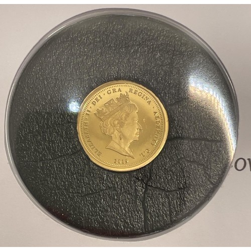 452 - 1919 - 2019 CENTENARY OF REMEMBRANCE 9 CARAT GOLD COIN, IN PRESENTATION COVER