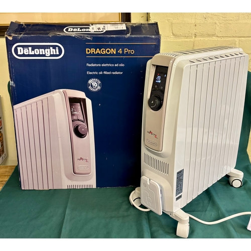 72 - BOXED DELONGHI DRAGON FOUR PRO ELECTRIC OIL FILLED RADIATOR - WHITE