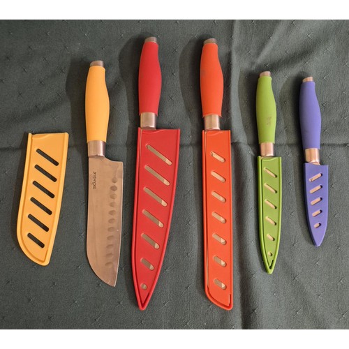 109 - SET OF 5 SKANDIA KITCHEN KNIVES WITH SHEATHS