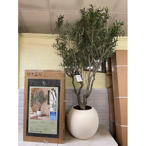 192 - BOXED CGH LIFELIKE OLIVE TREE IN POT 8FT/2.4M