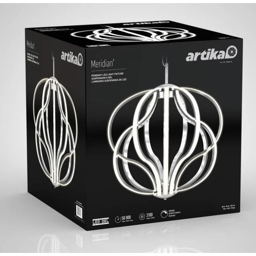 8A - BOXED ARTIKA MERIDIAN LED PENDANT LIGHT WITH CHROME FINISH