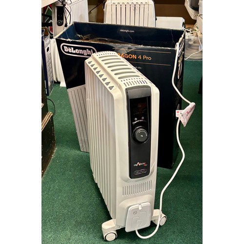 72A - BOXED DELONGHI DRAGON FOUR PRO ELECTRIC OIL FILLED RADIATOR - WHITE