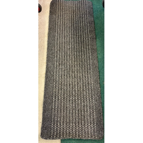 65 - MULTY FLOOR RUNNER IN GREY WITH CREAM LINE DESIGN