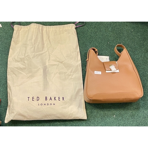 51 - TED BAKER PADLOCK SHOULDER BAG IN TAN BROWN WITH DUST COVER BAG - MODEL WXB-CHELSE