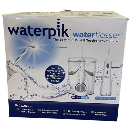 17 - BOXED WATERPIK WATER FLOSSER WITH ULTRA PLUS/CORDLESS PLUS WITH ACCESSORIES