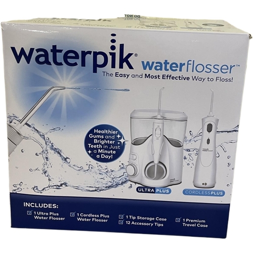 20 - BOXED WATERPIK WATER FLOSSER WITH ULTRA PLUS/CORDLESS PLUS WITH ACCESSORIES