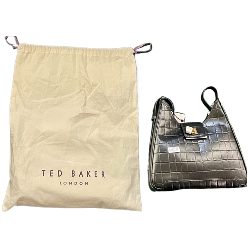 50 - TED BAKER PADLOCK SHOULDER BAG IN JET BLACK WITH DUST COVER BAG - MODEL WXB-CHELSE