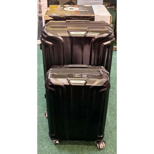 182 - BOXED SAMSONITE ENDURE 2 PIECE HARDSIDE SPINNER SUITCASE SET - LARGE AND CABIN IN BLACK