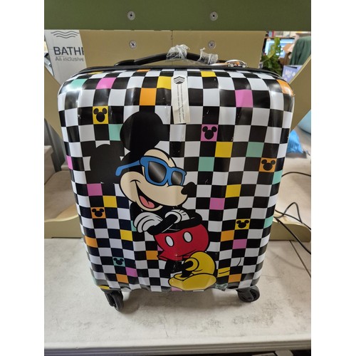 188 - AMERICAN TOURISTER HARDSIDE SPINNER SUITCASE - CABIN -MICKEY MOUSE DESIGN