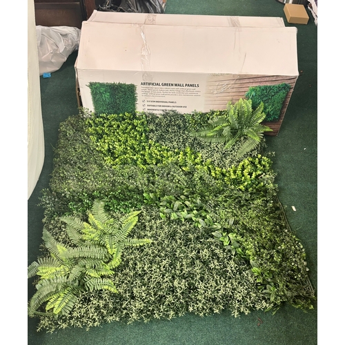 216 - BOXED UVSILX & FIRESILX ARTIFICIAL GREEN WALL PANELS 1M X 1M INDIVIDUAL PANELS SUITABLE FOR INDOOR A... 