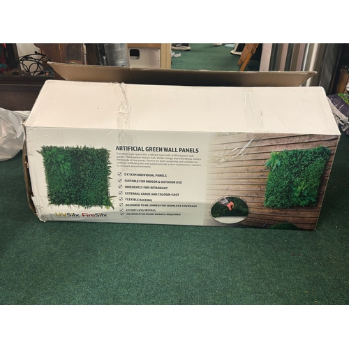216 - BOXED UVSILX & FIRESILX ARTIFICIAL GREEN WALL PANELS 1M X 1M INDIVIDUAL PANELS SUITABLE FOR INDOOR A... 