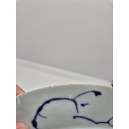 285 - A CHINESE KANGXI PERIOD BLUE AND WHITE PLATE, 223CM DIAMETER