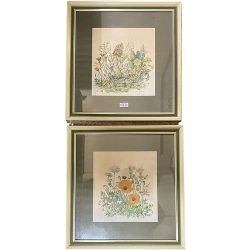 369 - 2 X FRAMED FLORAL PRINTS BY JOAN CHARNLEY - FRAMES 47CM X 49CM