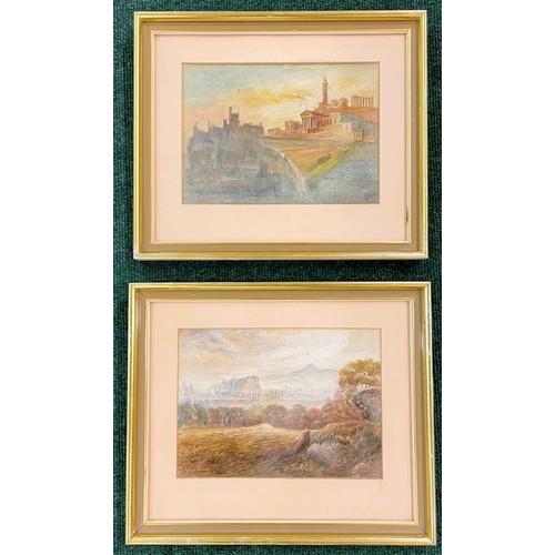 362 - X2 FRAMED EDINBURGH INTEREST WATERCOLOURS, ONE MARKED 'ROYAL HIGH SCHOOL CALTON HILL'AND SIGNED TO B... 