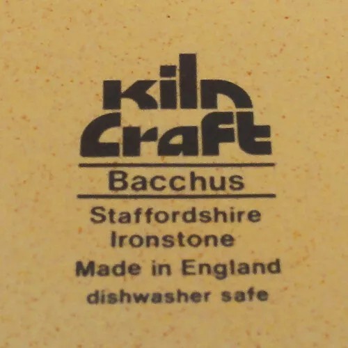 354 - MID CENTURY KILN CRAFT BACCHUS STAFFORDSHIRE IRONSTONE DINNER SET OF 6 PLACE SETTING INCL CUPS, SAUC... 