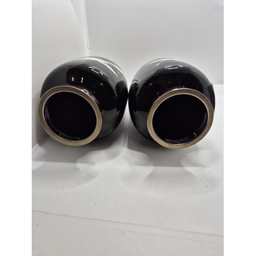 278 - A PAIR OF LOVELY EARLY 20TH C. JAPANESE Cloisonné VASES -EACH H:18CMS