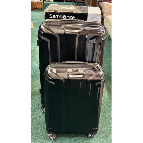 183 - BOXED SAMSONITE ENDURE 2 PIECE HARDSIDE SPINNER SUITCASE SET - LARGE AND CABIN IN BLACK