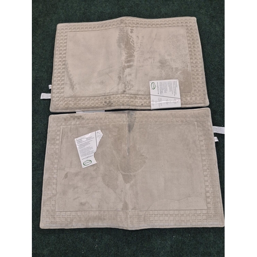 91 - SET OF 2 TOWN AND COUNTRY CHARCOAL MEMORY FOAM BATH RUGS 60CM X91CM - BOTH WITH SLIGHT SHOP SOILING