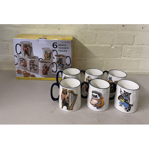 96 - BOXED SET OF X6 SIGNATURE LIVING ANIMAL BAND MUGS