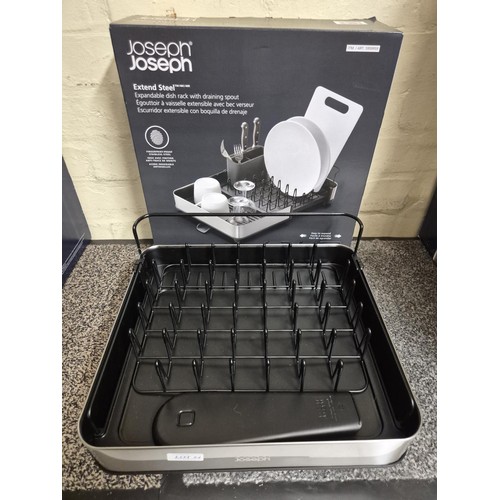 84 - BOXED JOSEPH JOSEPH EXTEND STEEL DISH DRYING RACK (MISSING CUTLERY HOLDER)