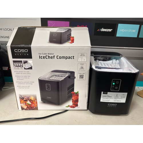 BOXED CASO DESIGN ICE-CHEF COMAPCT ICE CUBE MAKER WITH 1L WATER TANK A/NEW