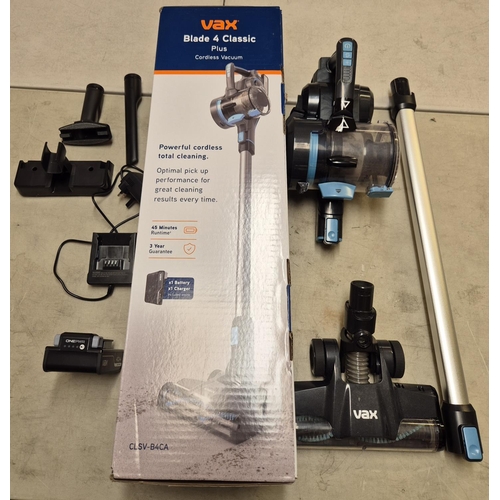 109A - BOXED VAX BLADE 4 CLASSIC CORDLESS VACUUM CLEANER WITH WALL MOUNT CHARGER AND 2 ACCESSORIES