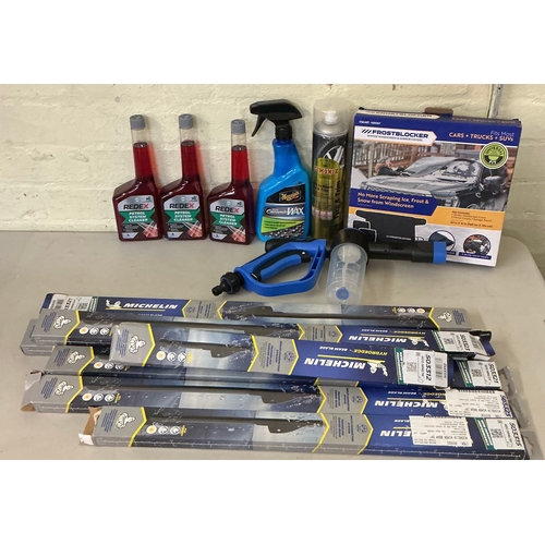 67 - MIXED CAR LOT INCL 3X REDEX PETROL SYSTEM CLEANER , NEGUIARS CERAMIC WAX, BACK TO BLACK SPRAY, FROST... 