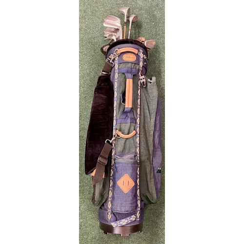 70 - VINTAGE GOLF CLUBS INCL IRONS, DRIVERS AND PUTTER WITH WILSON GOLF BAG