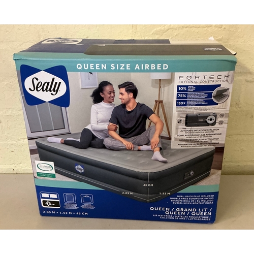 78 - BOXED SEALY QUEEN SIZE INFLATABLE MATTRESS WITH BUILT IN PUMP