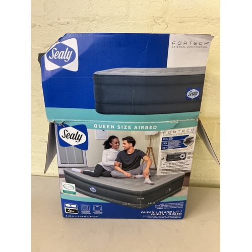 79 - BOXED SEALY QUEEN SIZE INFLATABLE MATTRESS WITH BUILT IN PUMP